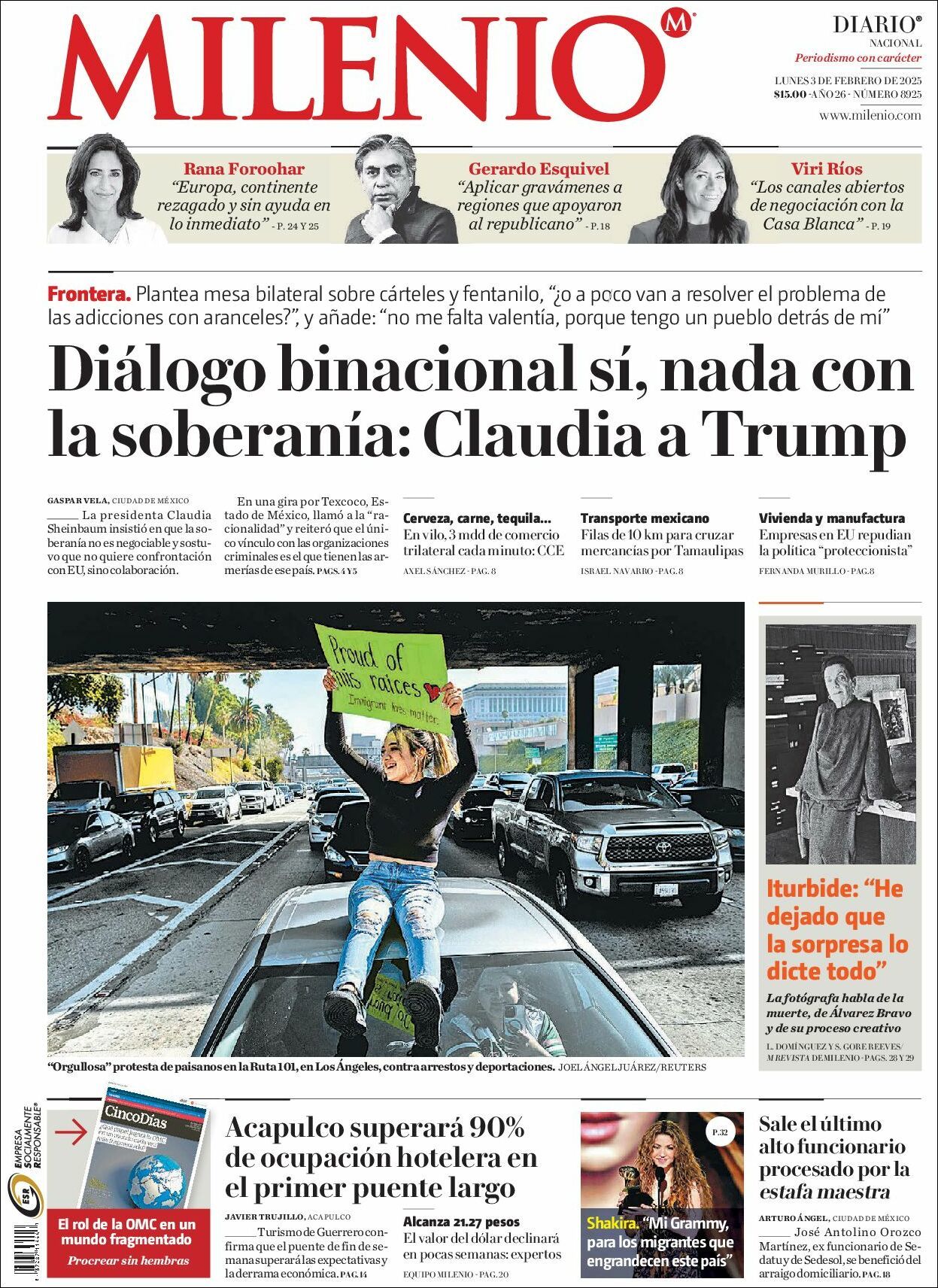 Milenio, edición del lunes 03 de febrero de 2025