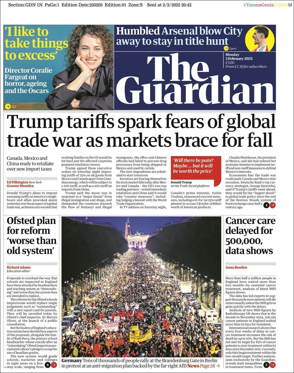 The Guardian, edición del lunes 03 de febrero de 2025