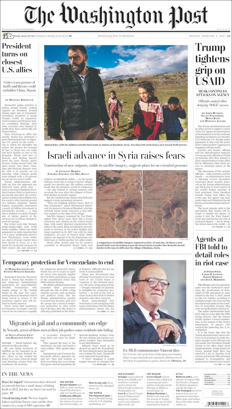 The Washington Post, edición del lunes 03 de febrero de 2025