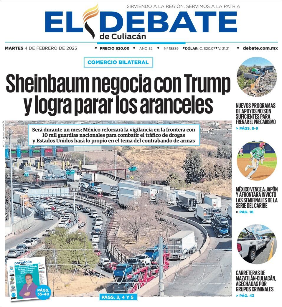 El Debate Culiacán, edición del martes 04 de febrero de 2025