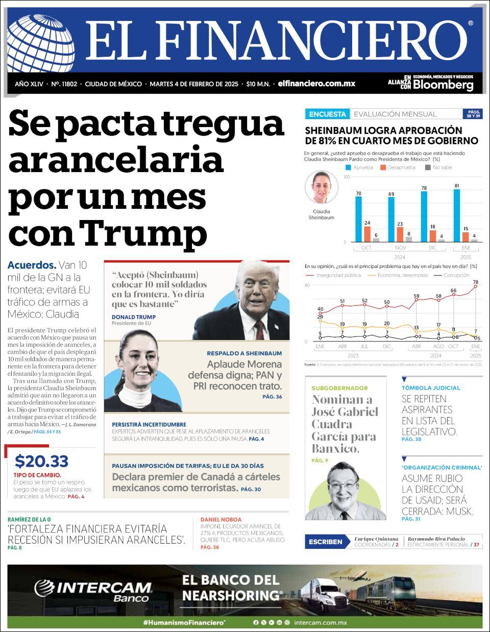 El Financiero, edición del martes 04 de febrero de 2025