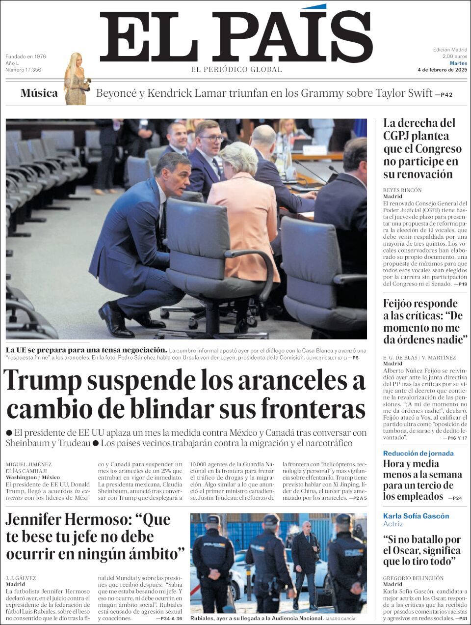 El País, edición del martes 04 de febrero de 2025