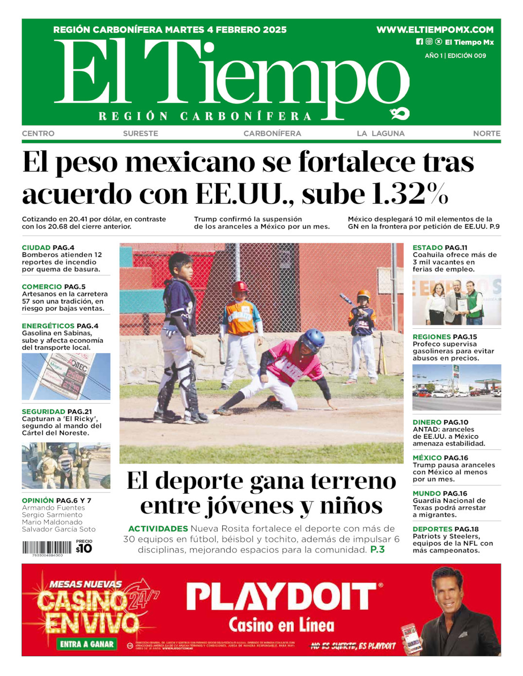 El Tiempo Región Carbonífera, edición del martes 04 de febrero de 2025