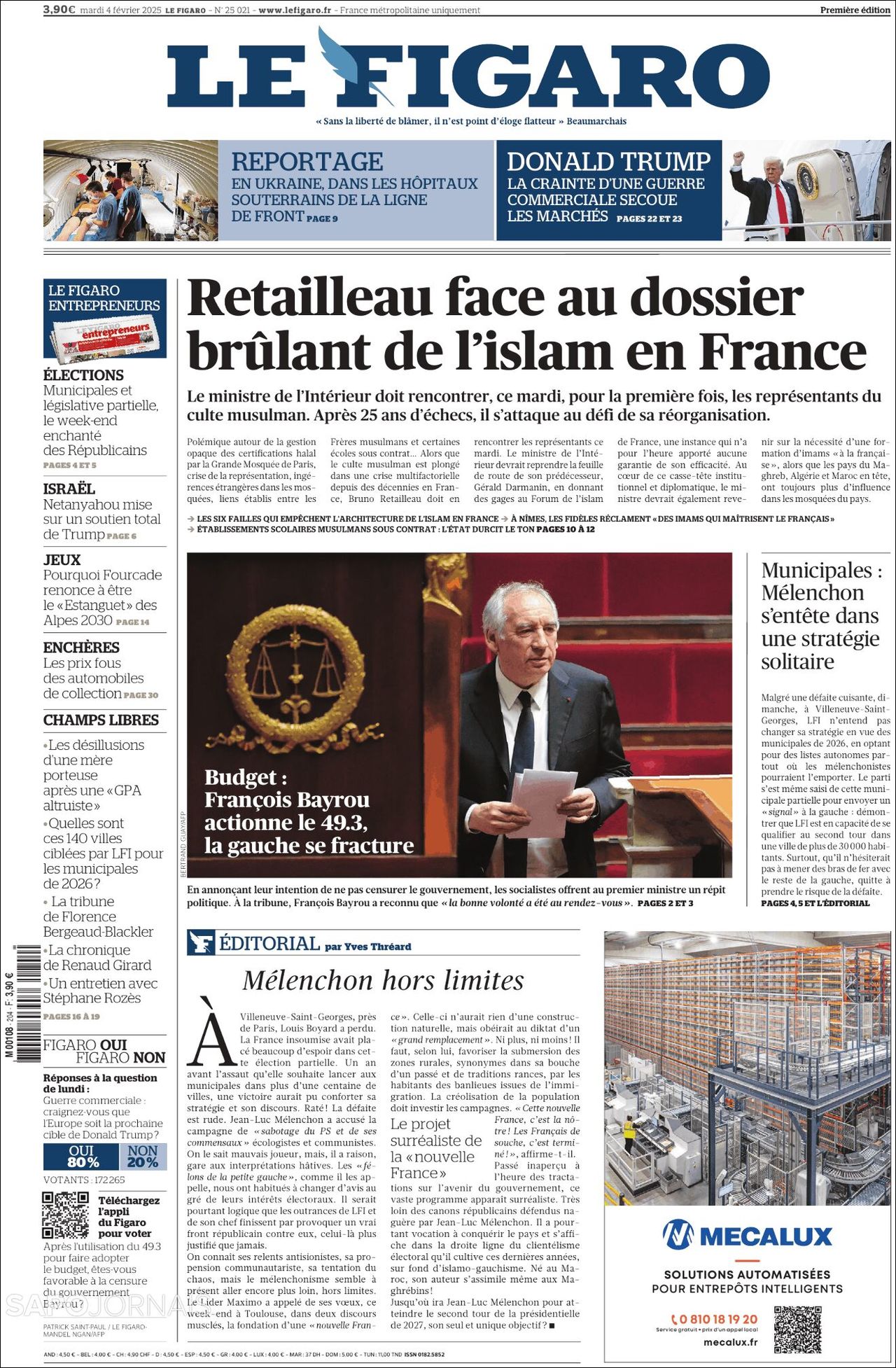 Le Figaro, edición del martes 04 de febrero de 2025