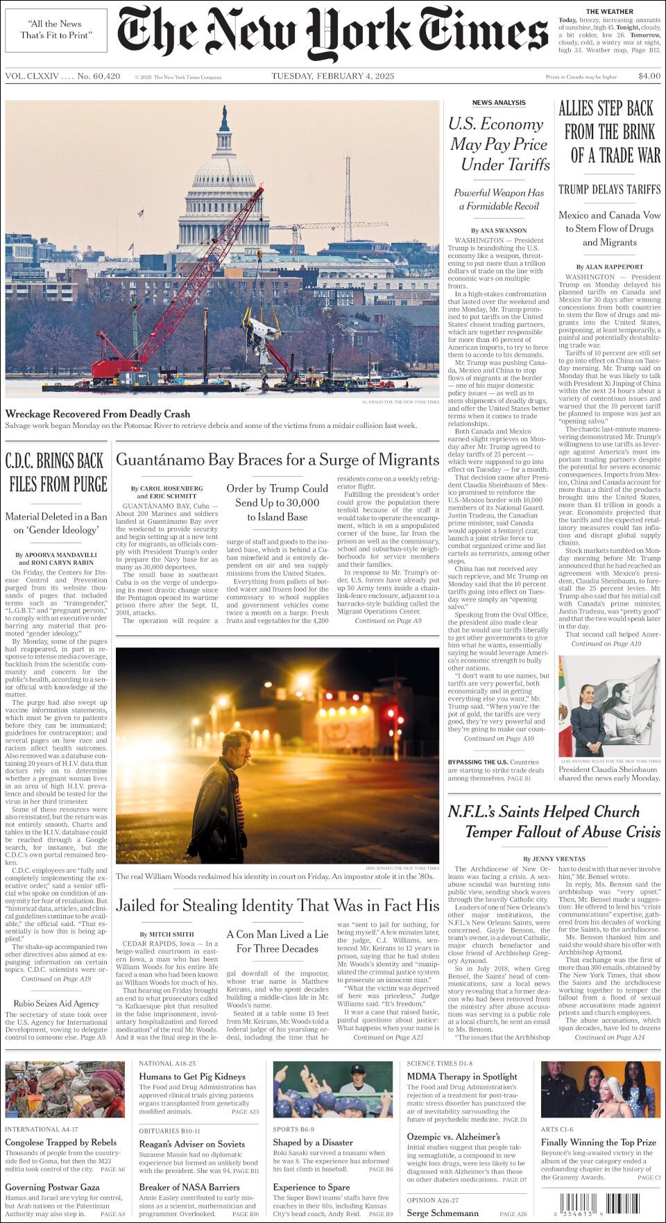 The New York Times, edición del martes 04 de febrero de 2025