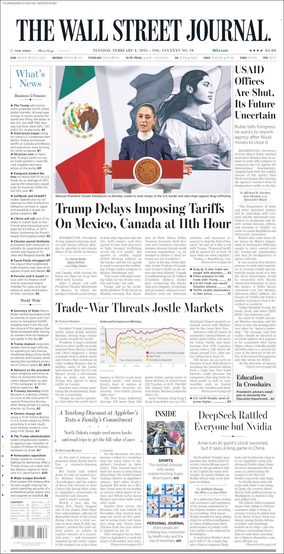 The Wall Street Journal, edición del martes 04 de febrero de 2025