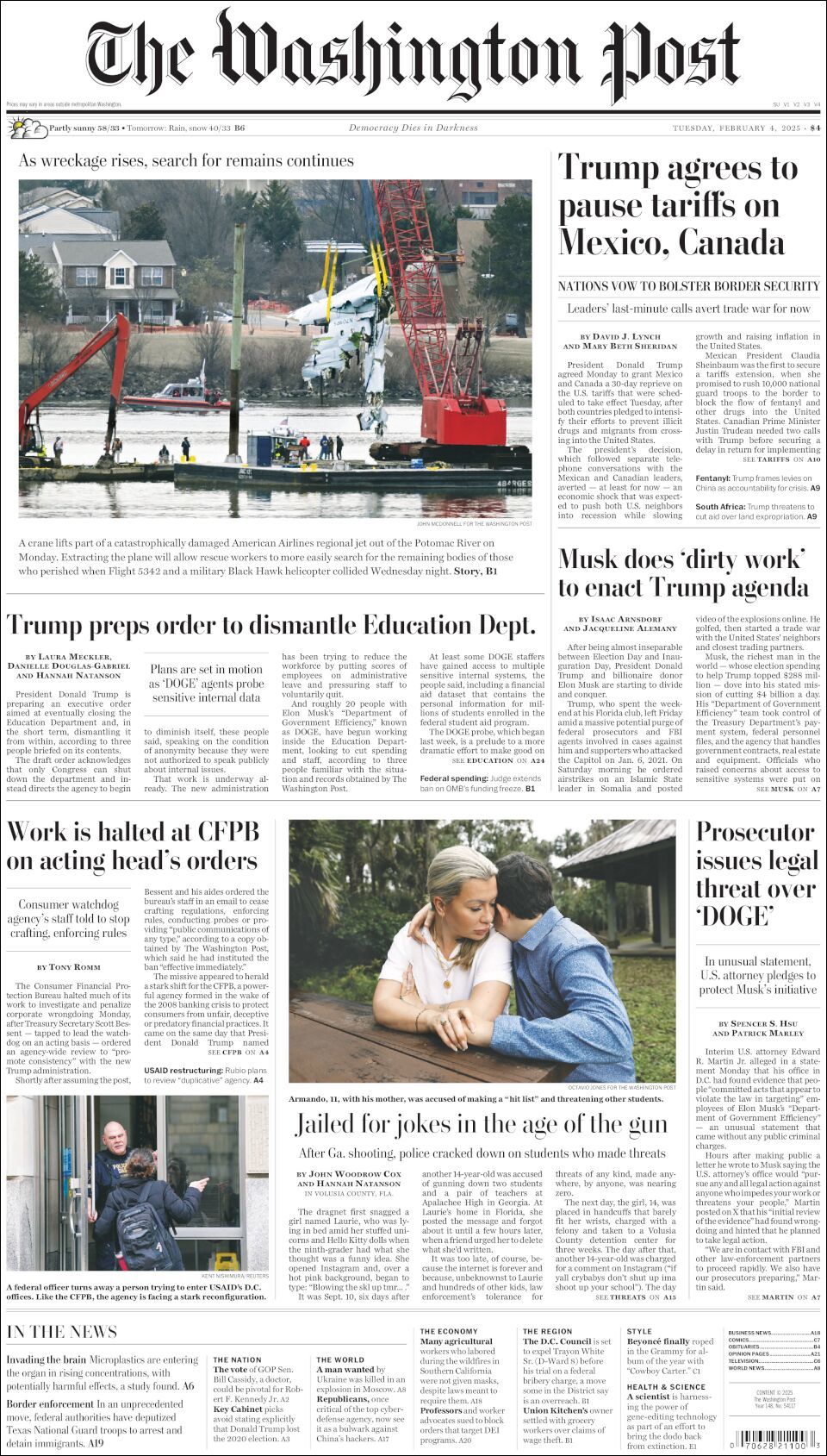 The Washington Post, edición del martes 04 de febrero de 2025