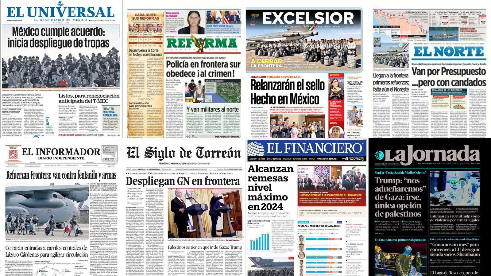 Portadas de periódicos impresos más importantes de México hoy