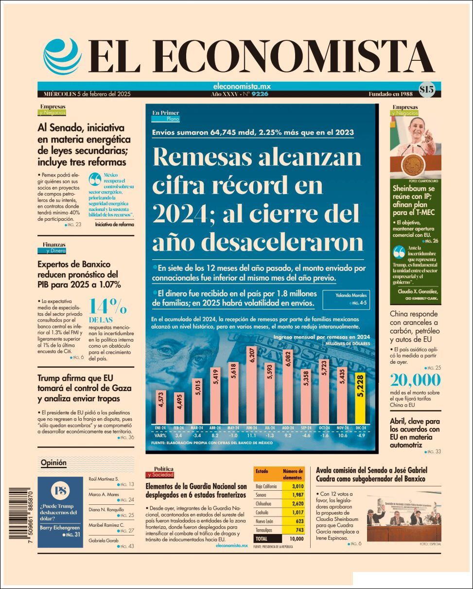 El Economista, edición del miércoles 05 de febrero de 2025