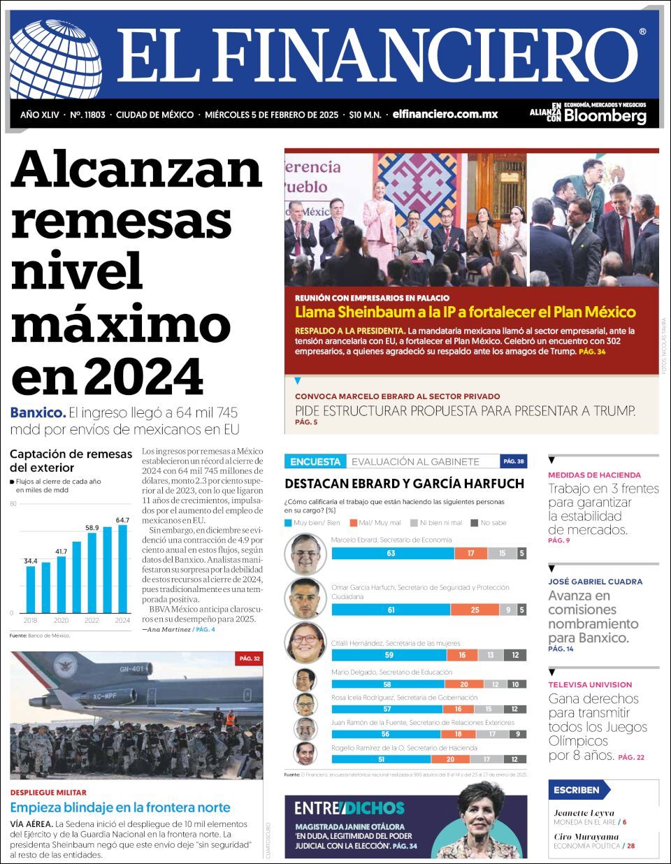 El Financiero, edición del miércoles 05 de febrero de 2025