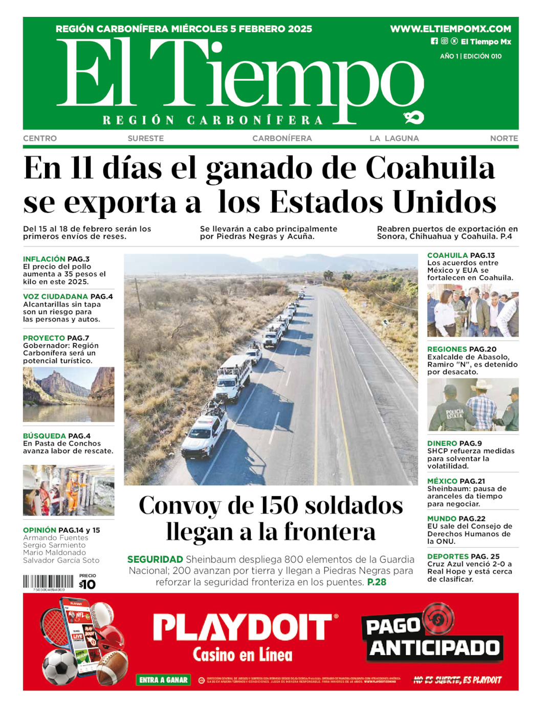 El Tiempo Región Carbonífera, edición del miércoles 05 de febrero de 2025