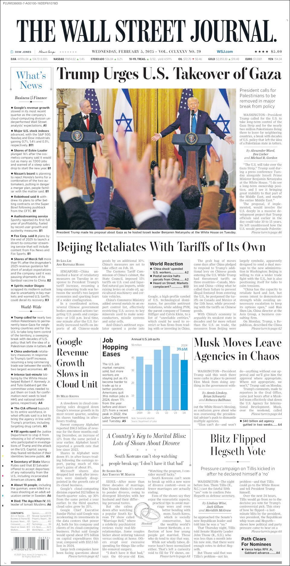 The Wall Street Journal, edición del miércoles 05 de febrero de 2025