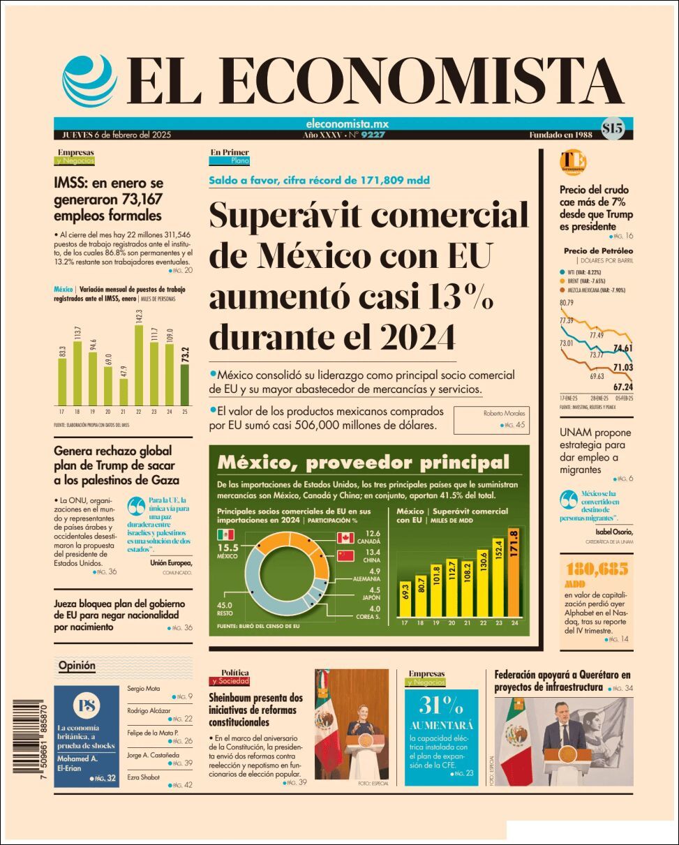 El Economista, edición del jueves 06 de febrero de 2025