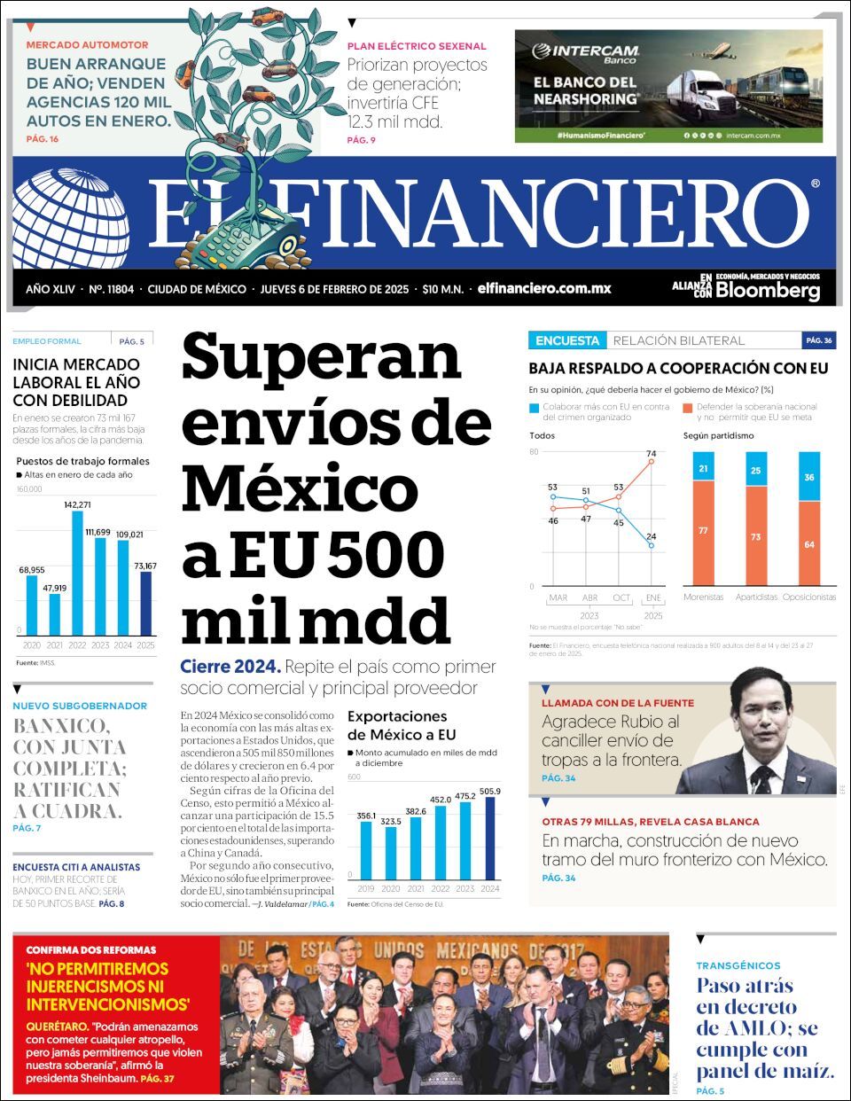 El Financiero, edición del jueves 06 de febrero de 2025