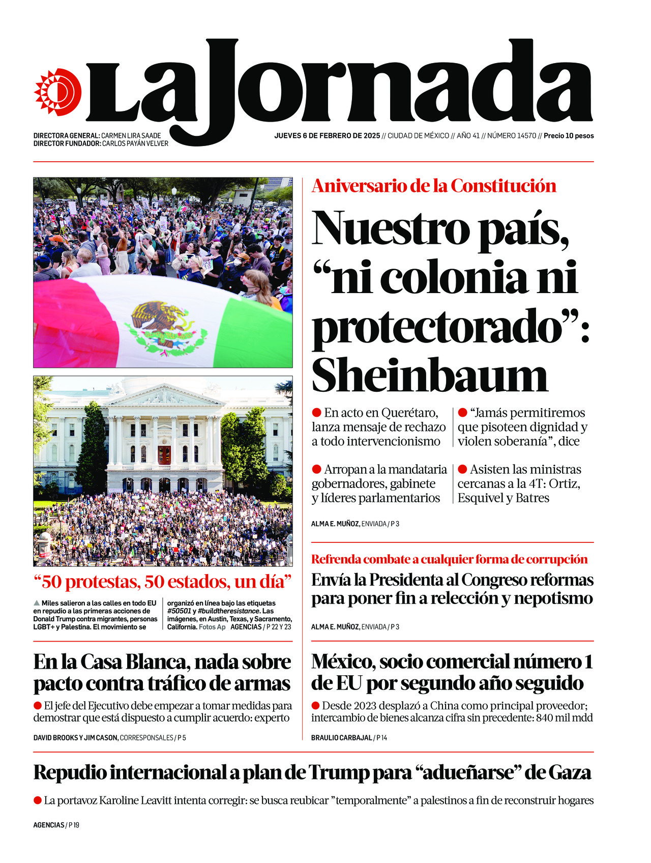 La Jornada, edición del jueves 06 de febrero de 2025