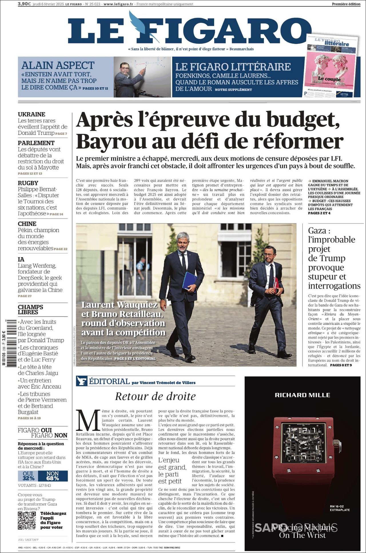 Le Figaro, edición del jueves 06 de febrero de 2025