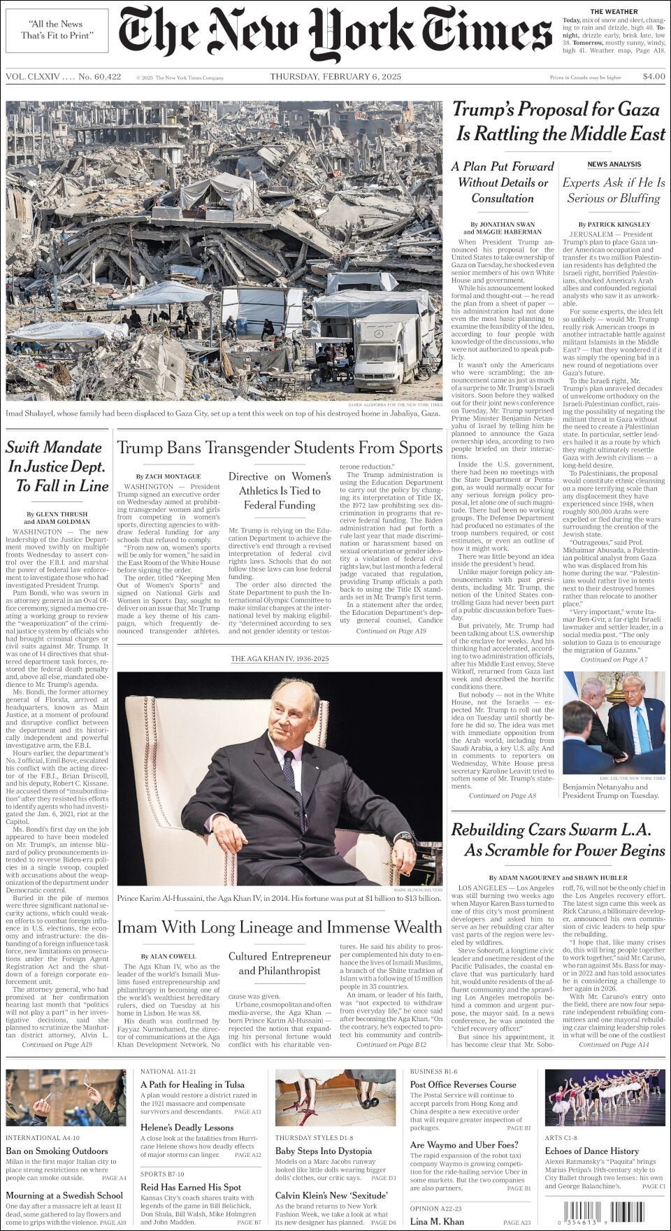 The New York Times, edición del jueves 06 de febrero de 2025