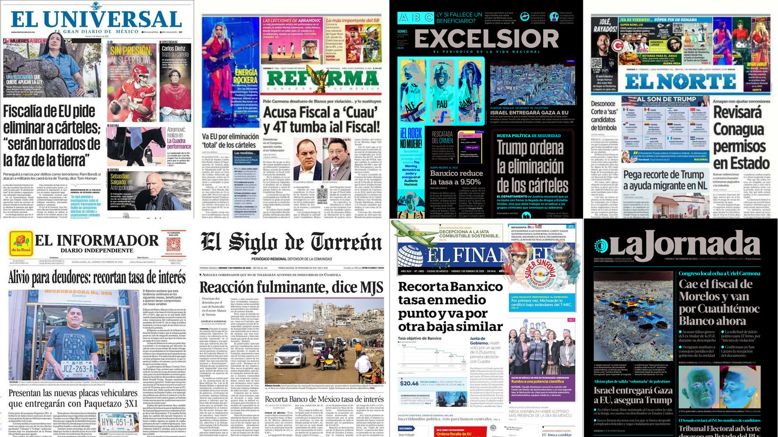 Portadas de periódicos impresos más importantes de México hoy