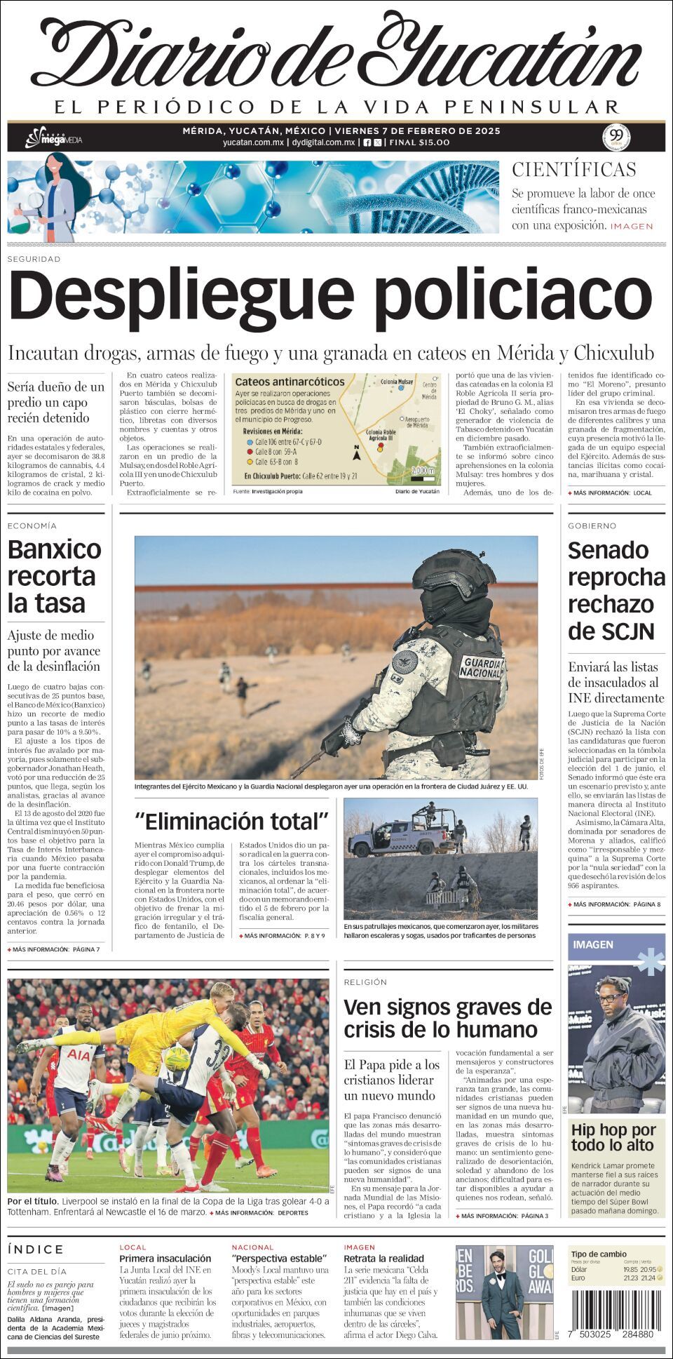 El Diario de Yucatán, edición del viernes 07 de febrero de 2025