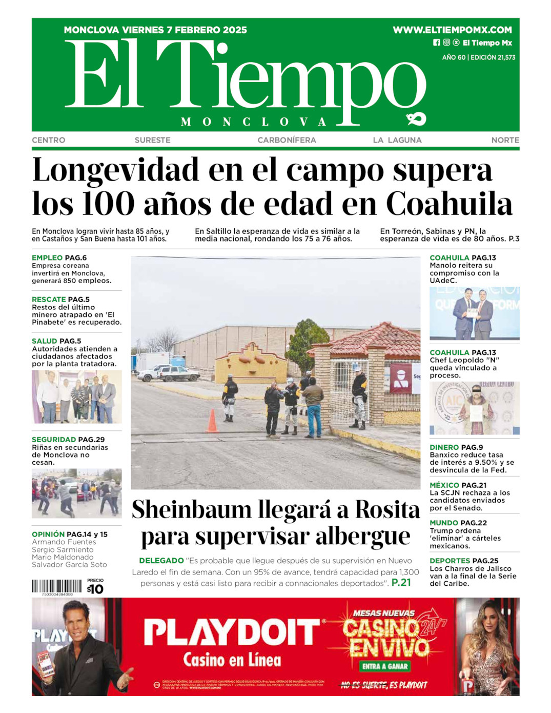 El Tiempo Monclova, edición del viernes 07 de febrero de 2025