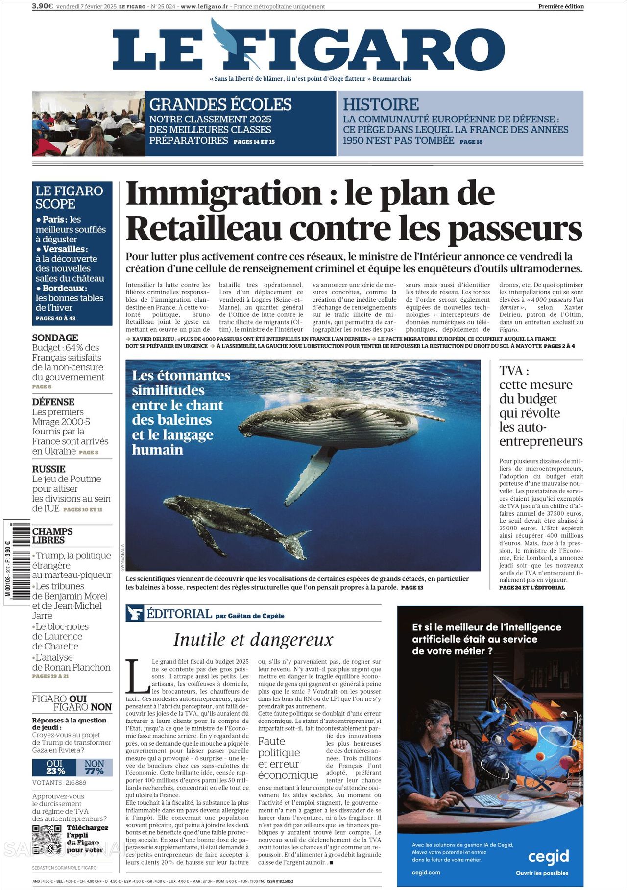 Le Figaro, edición del viernes 07 de febrero de 2025