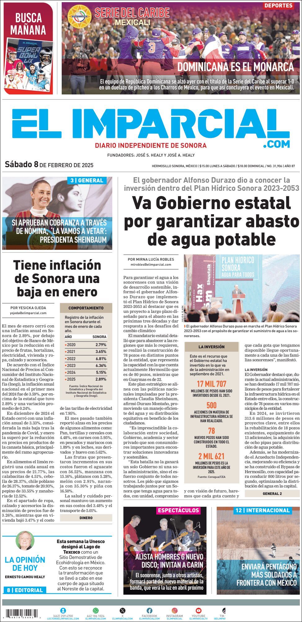 El Imparcial, edición del sábado 08 de febrero de 2025