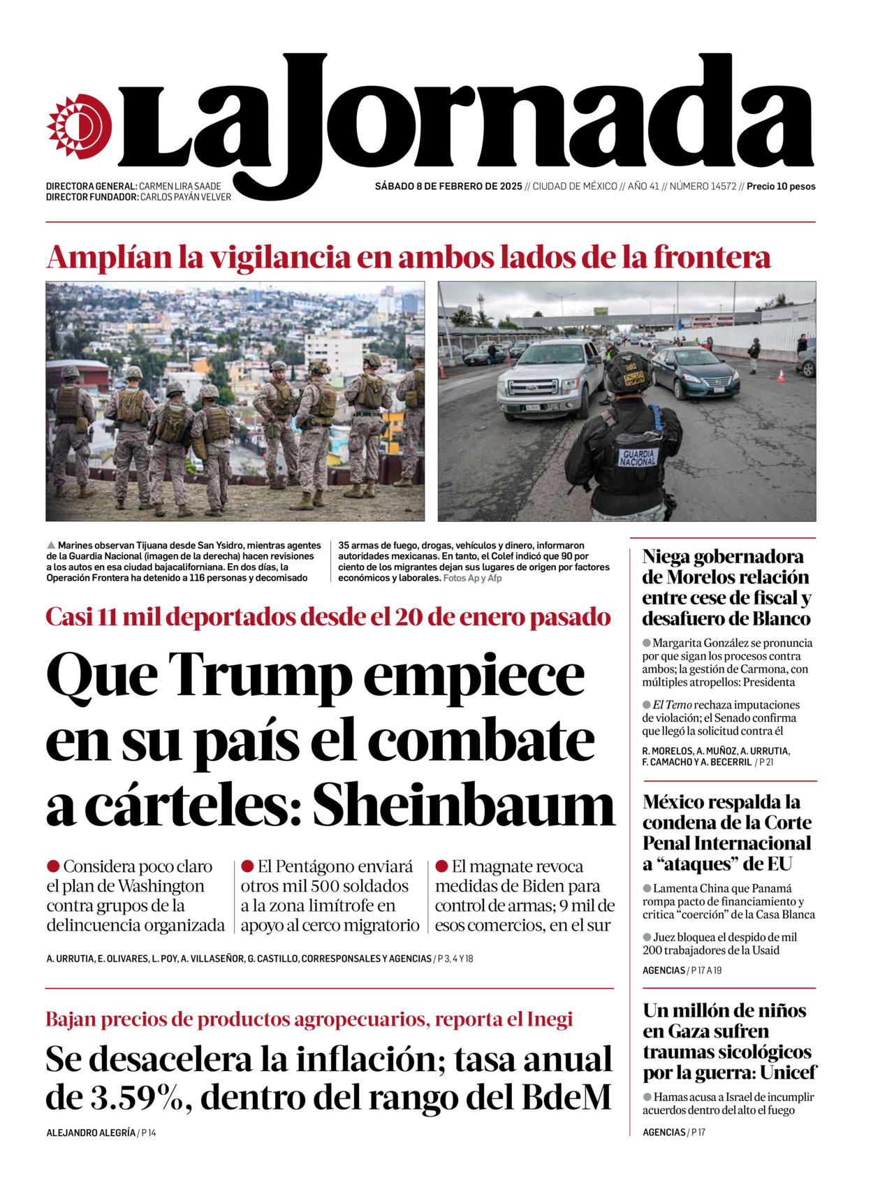 La Jornada, edición del sábado 08 de febrero de 2025