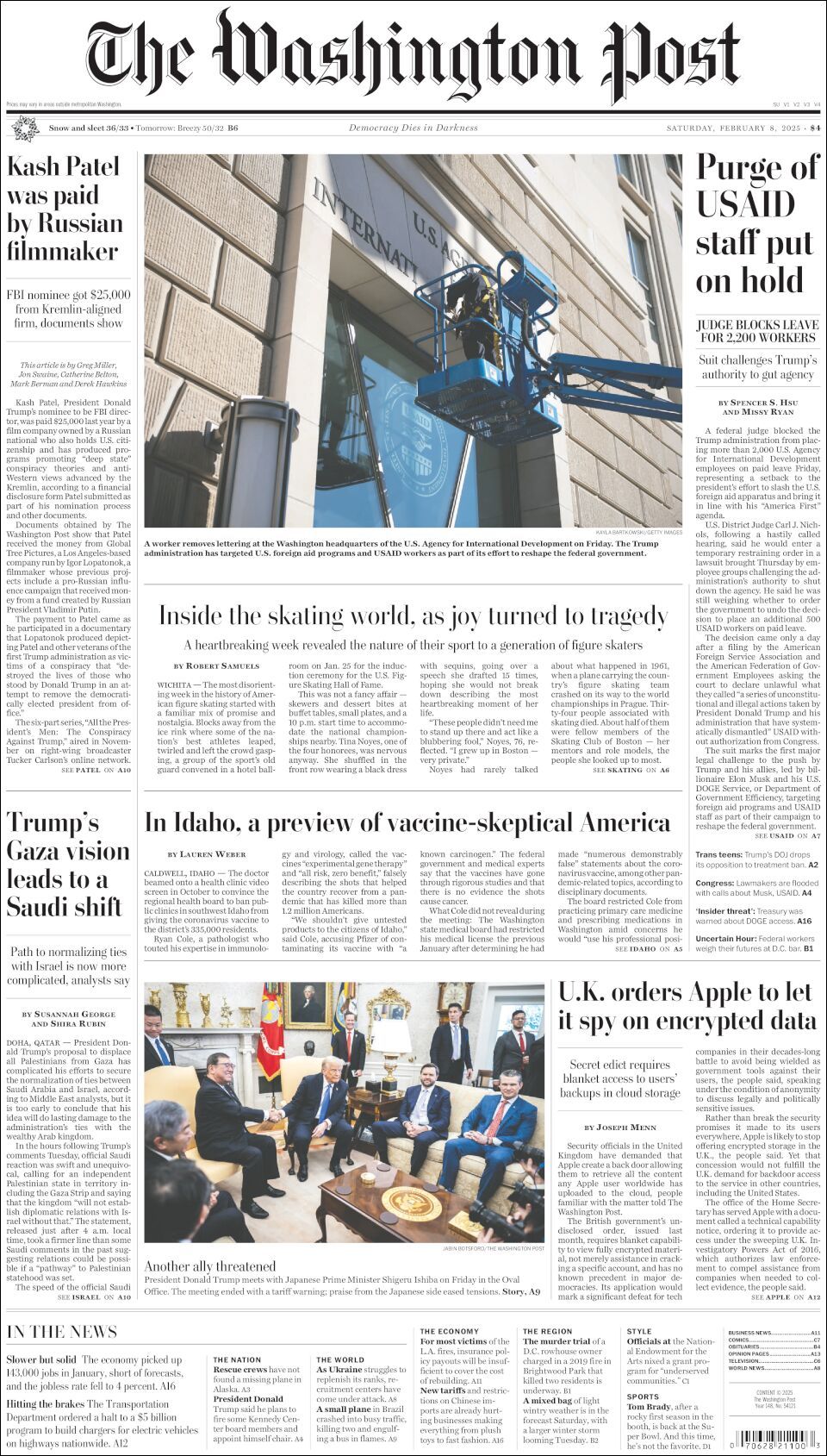 The Washington Post, edición del sábado 08 de febrero de 2025