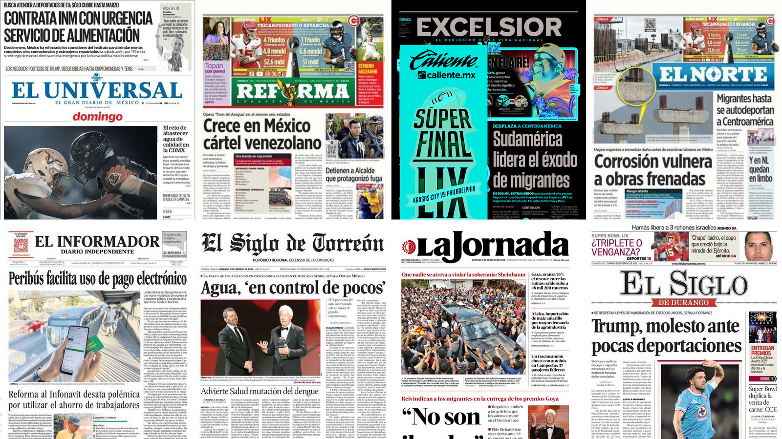 Portadas de periódicos impresos más importantes de México hoy