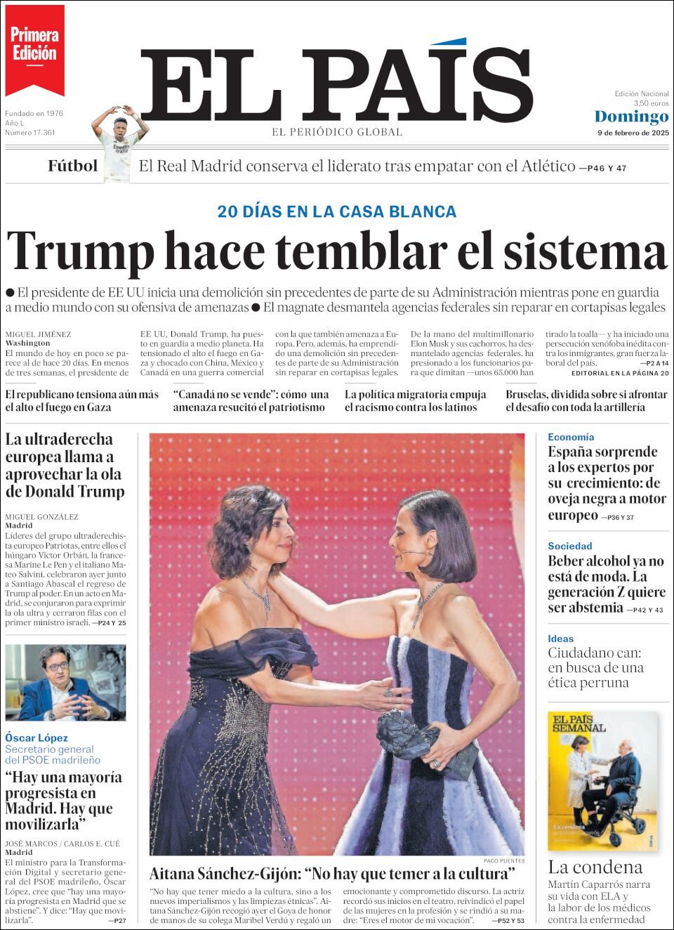 El País, edición del domingo 09 de febrero de 2025