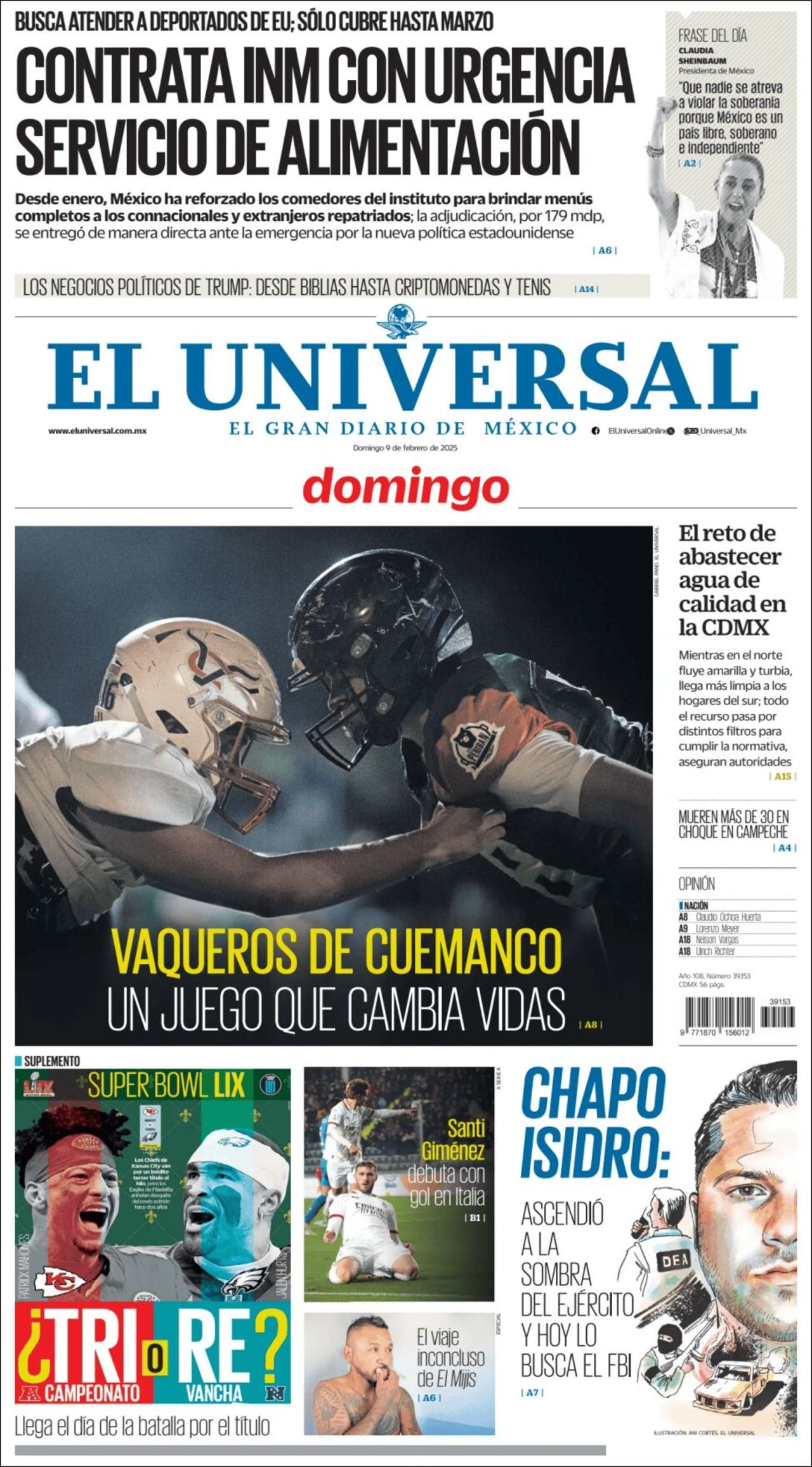 El Universal, edición del domingo 09 de febrero de 2025