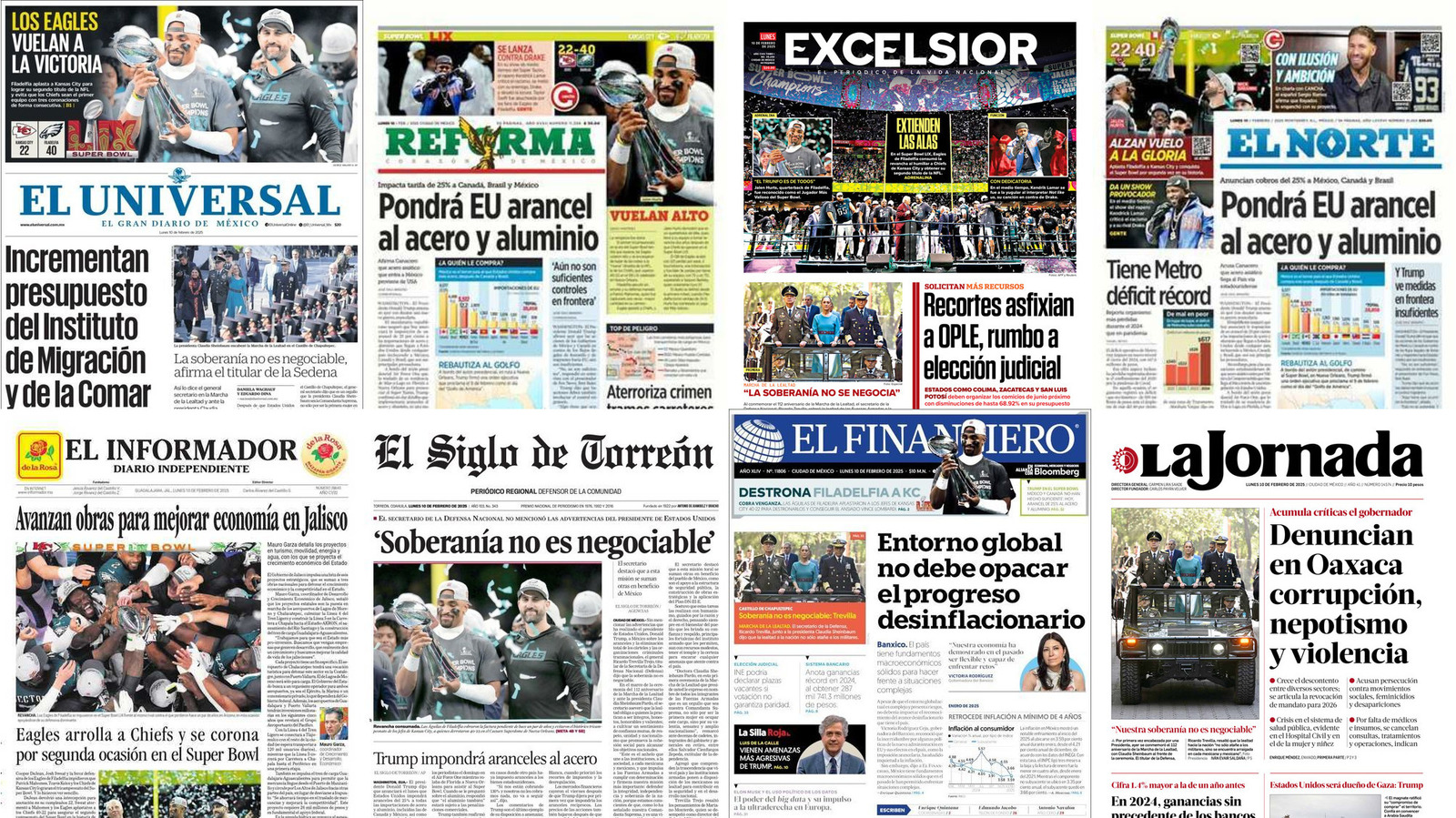 Portadas de periódicos impresos más importantes de México hoy