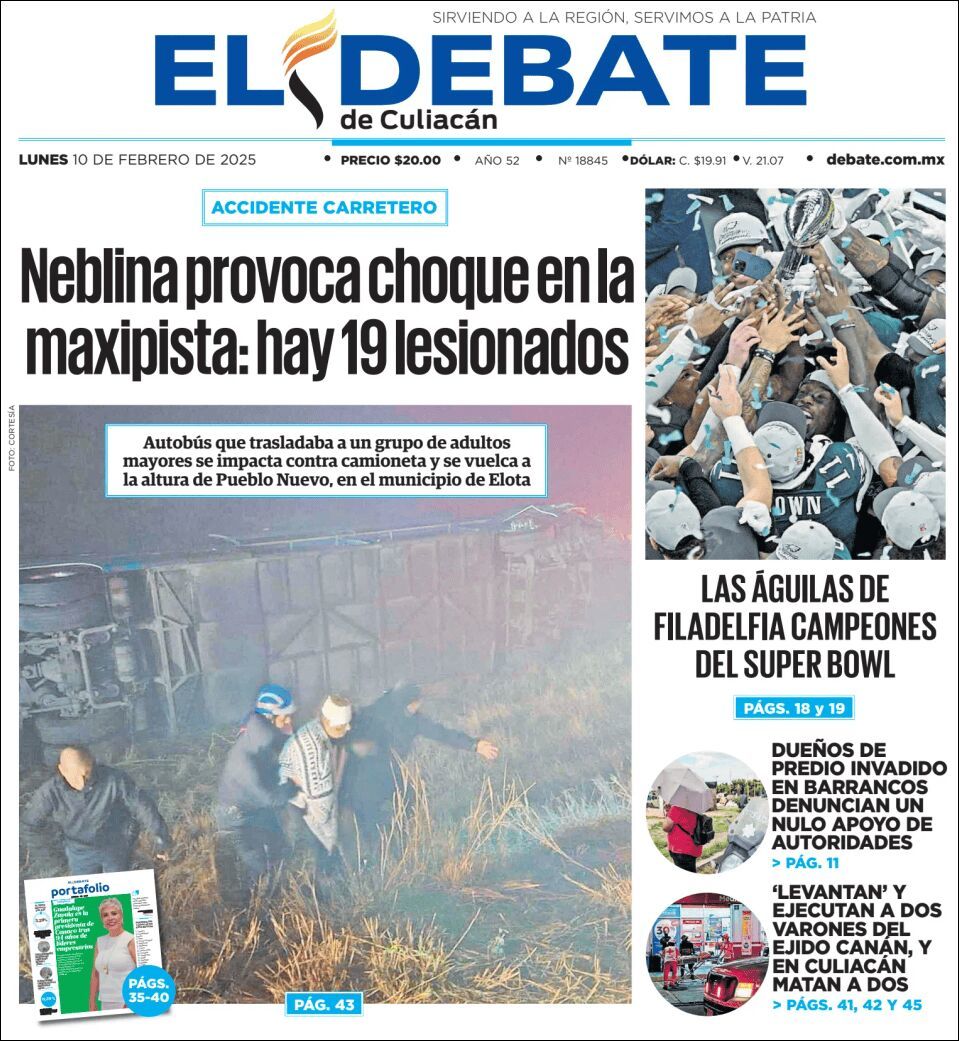 El Debate Culiacán, edición del lunes 10 de febrero de 2025