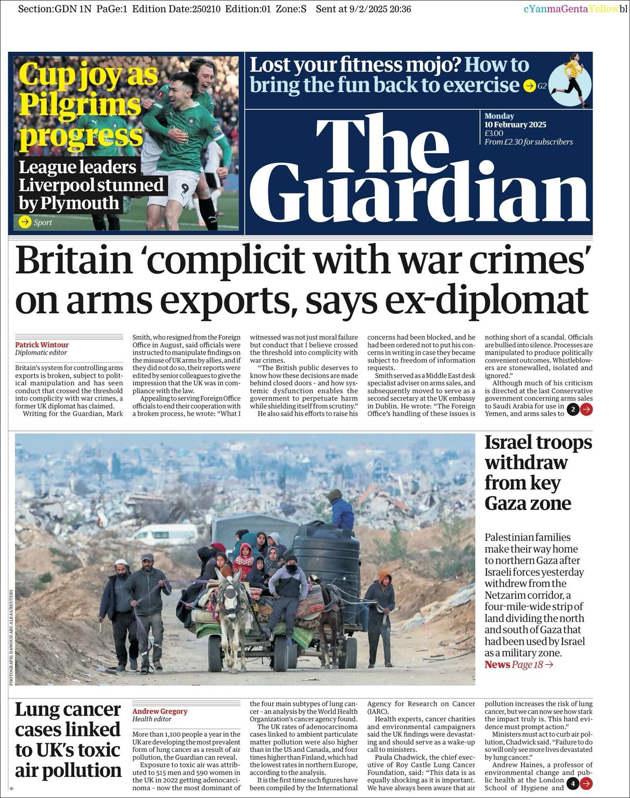 The Guardian, edición del lunes 10 de febrero de 2025