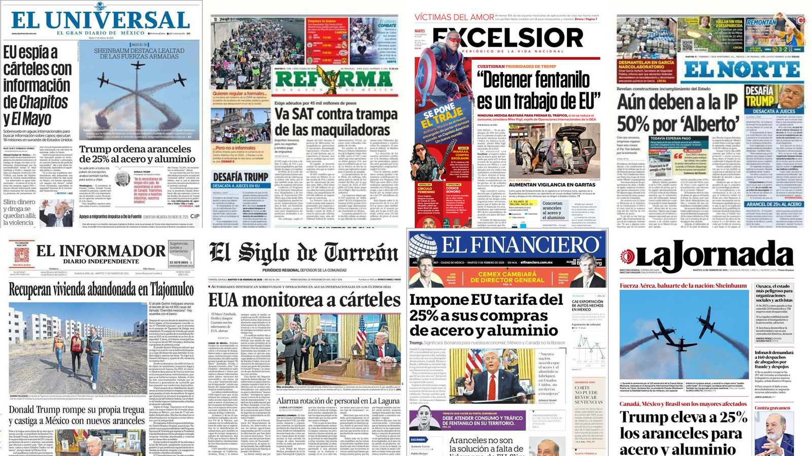 Portadas de periódicos impresos más importantes de México hoy