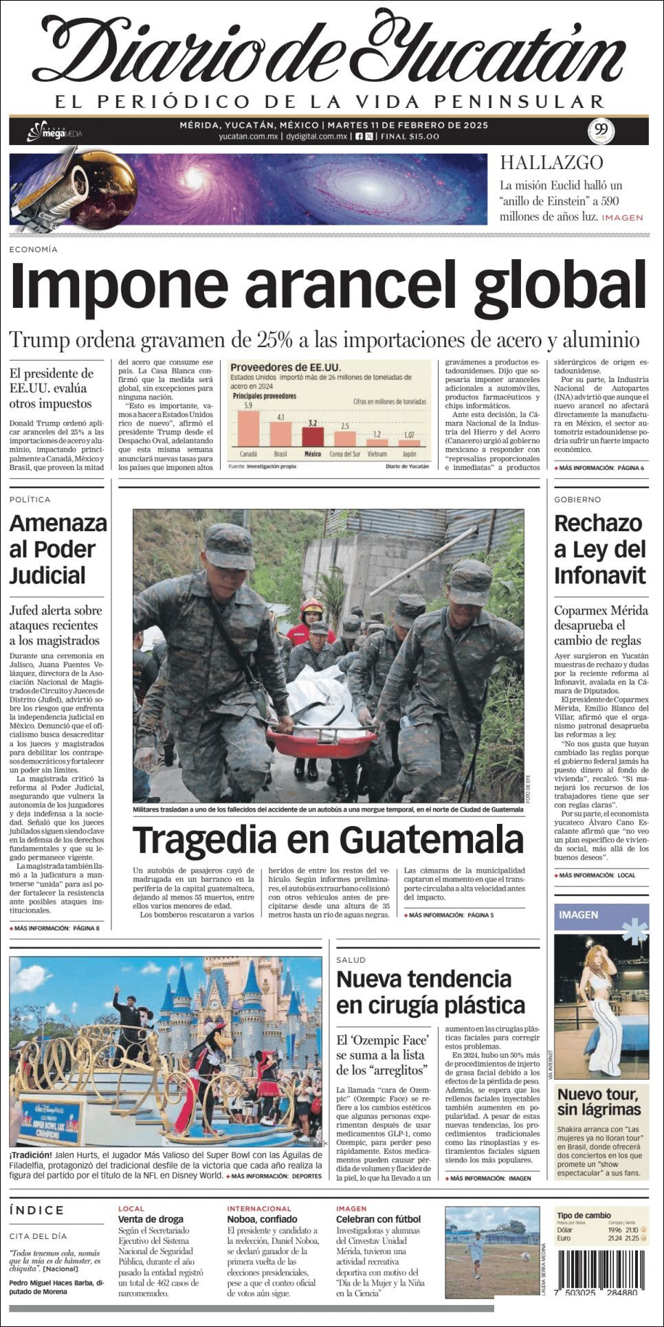 El Diario de Yucatán, edición del martes 11 de febrero de 2025