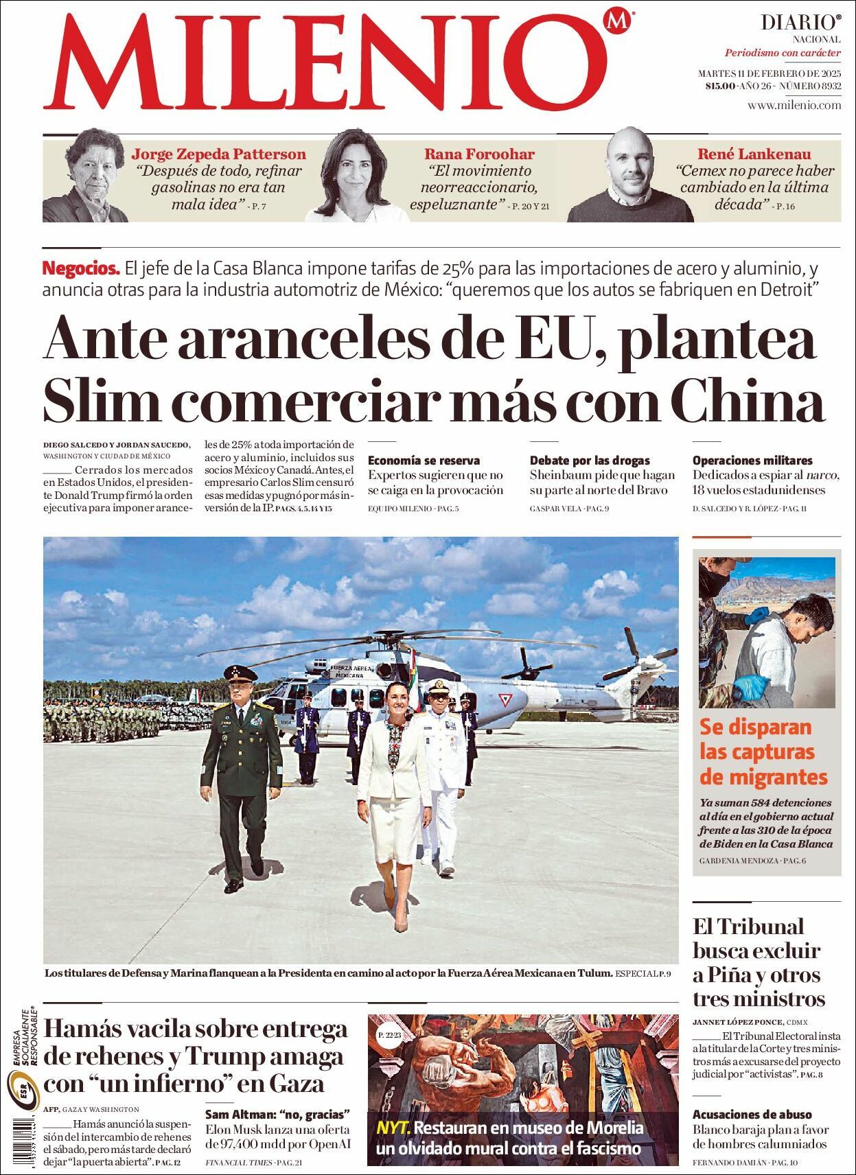 Milenio, edición del martes 11 de febrero de 2025