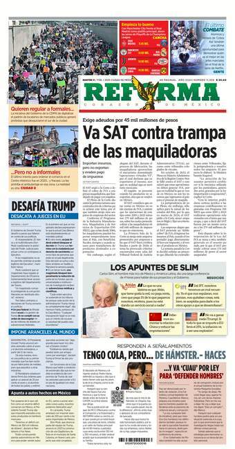 Reforma, edición del martes 11 de febrero de 2025