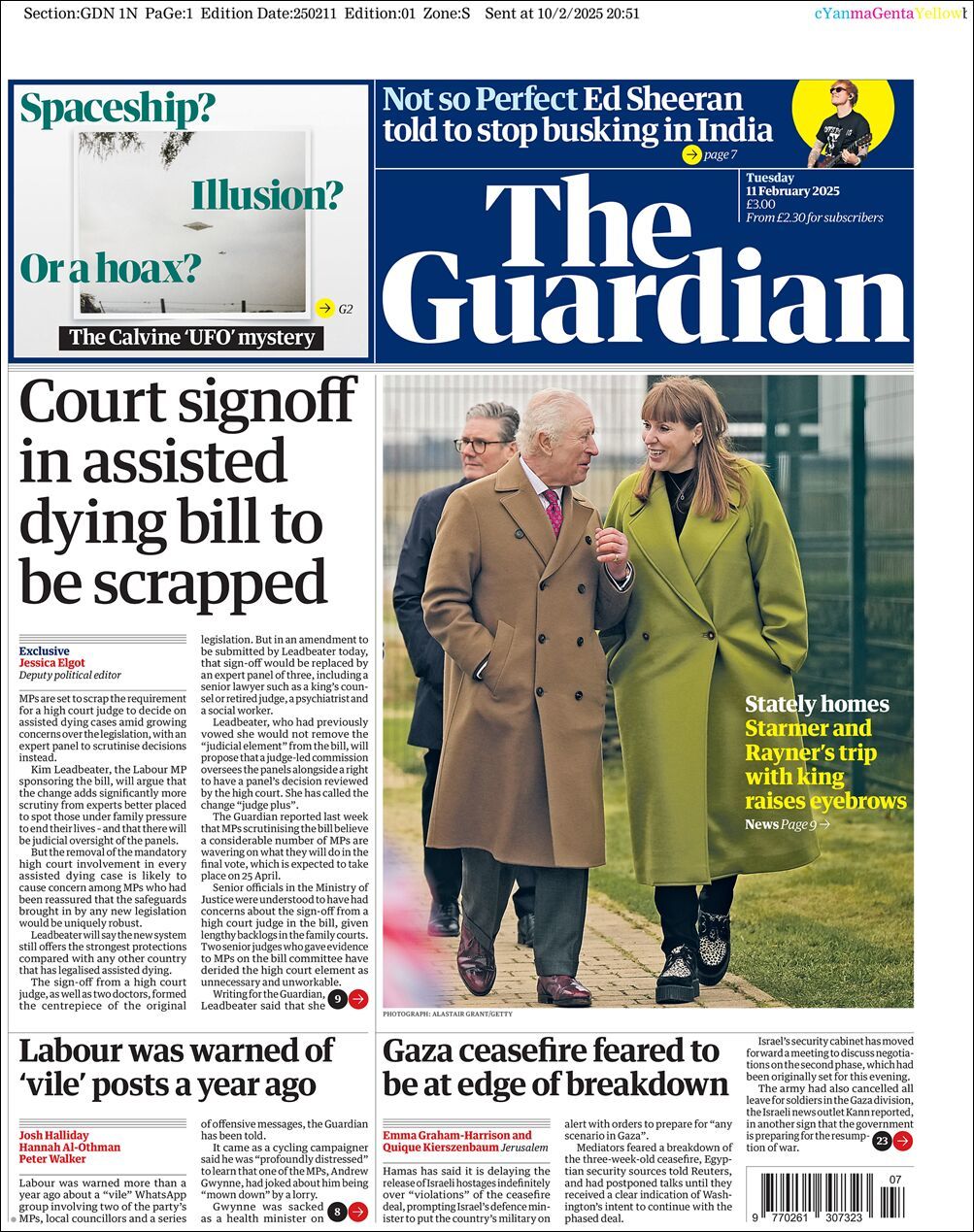 The Guardian, edición del martes 11 de febrero de 2025