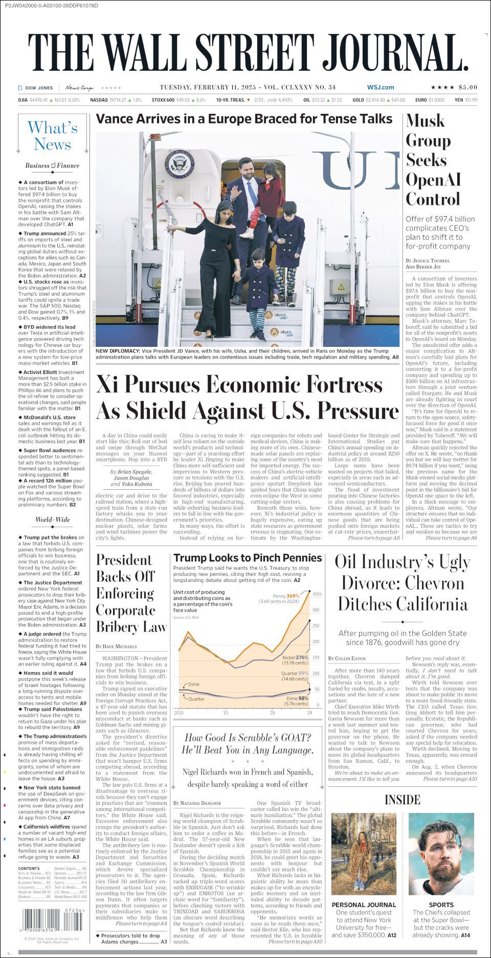 The Wall Street Journal, edición del martes 11 de febrero de 2025