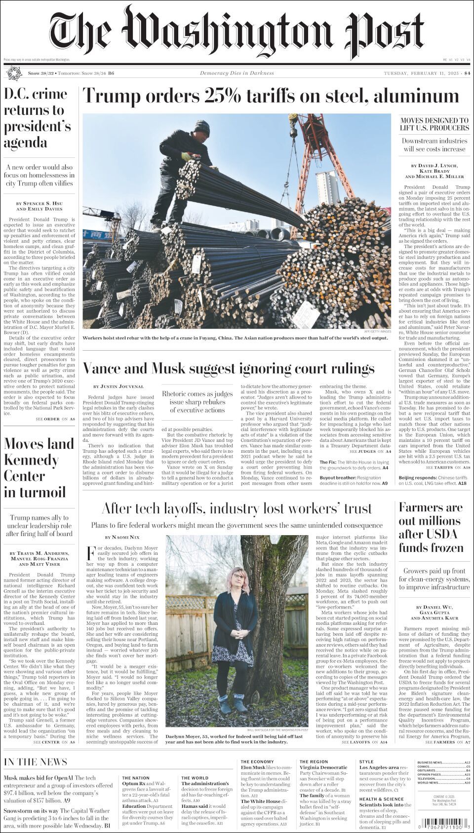 The Washington Post, edición del martes 11 de febrero de 2025