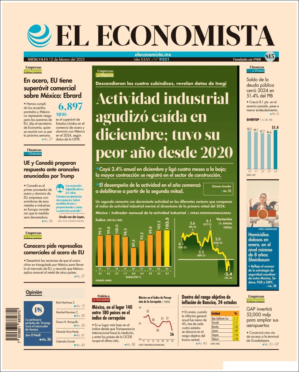 El Economista, edición del miércoles 12 de febrero de 2025