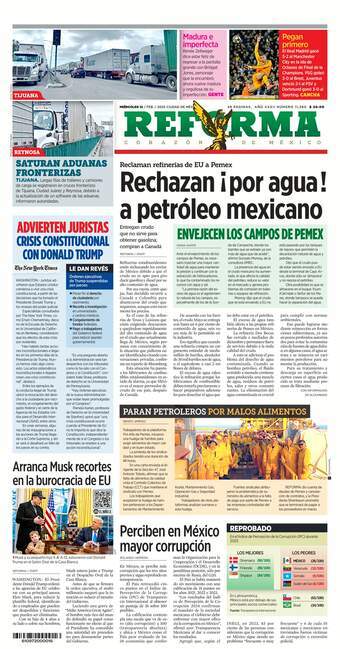 Reforma, edición del miércoles 12 de febrero de 2025