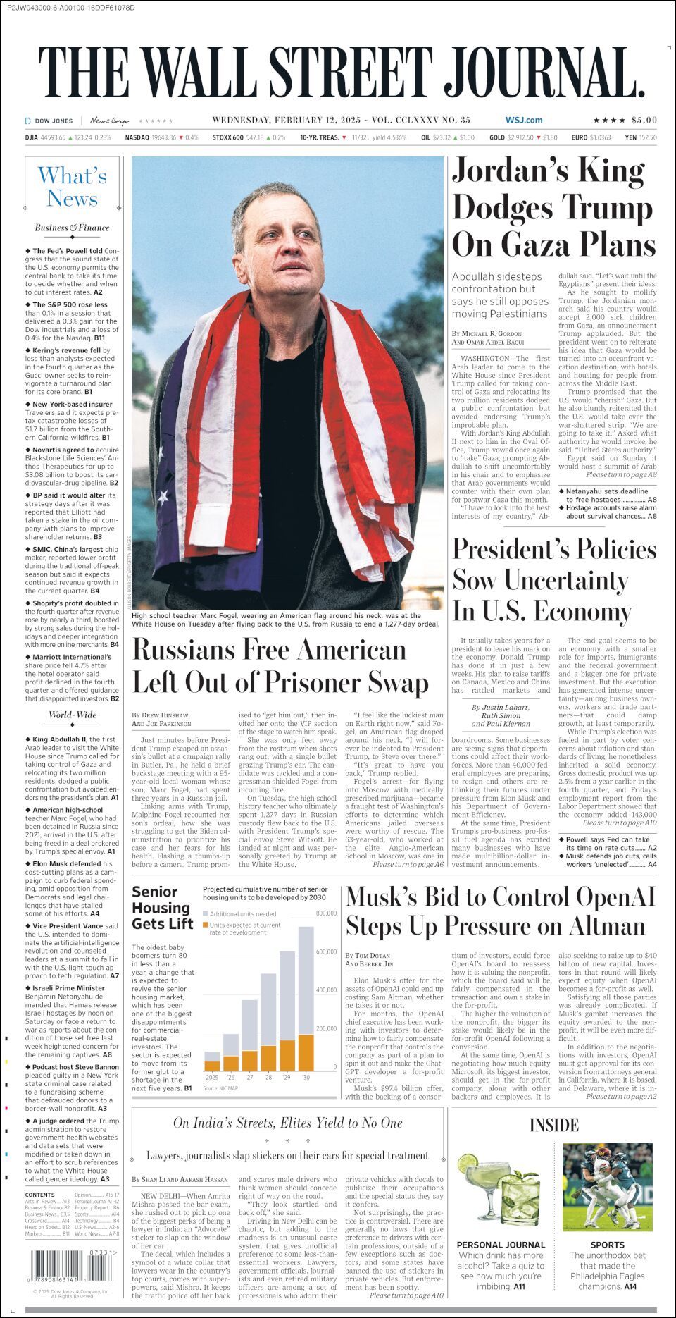 The Wall Street Journal, edición del miércoles 12 de febrero de 2025