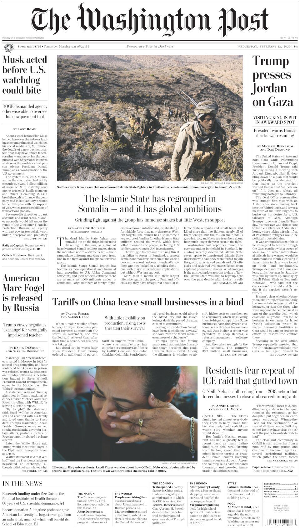 The Washington Post, edición del miércoles 12 de febrero de 2025