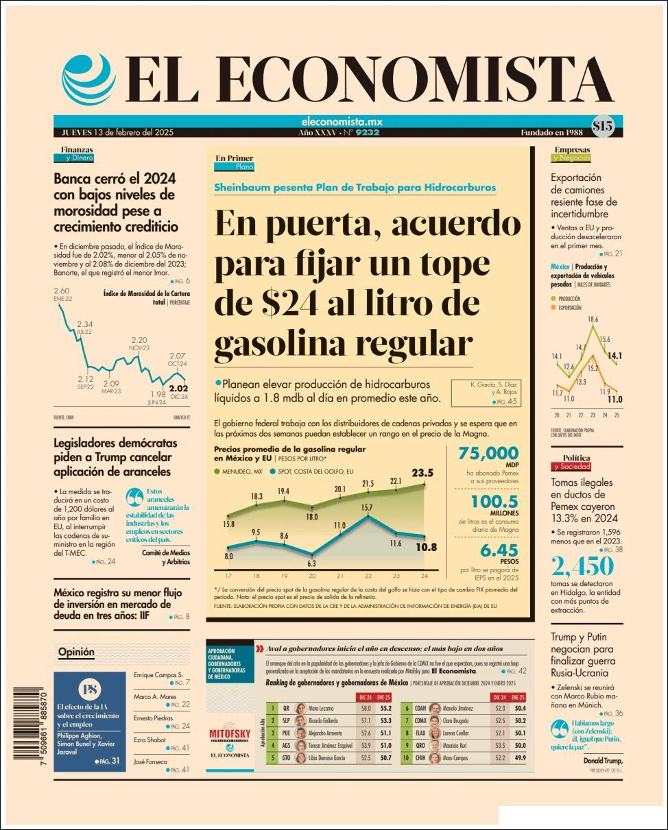 El Economista, edición del jueves 13 de febrero de 2025