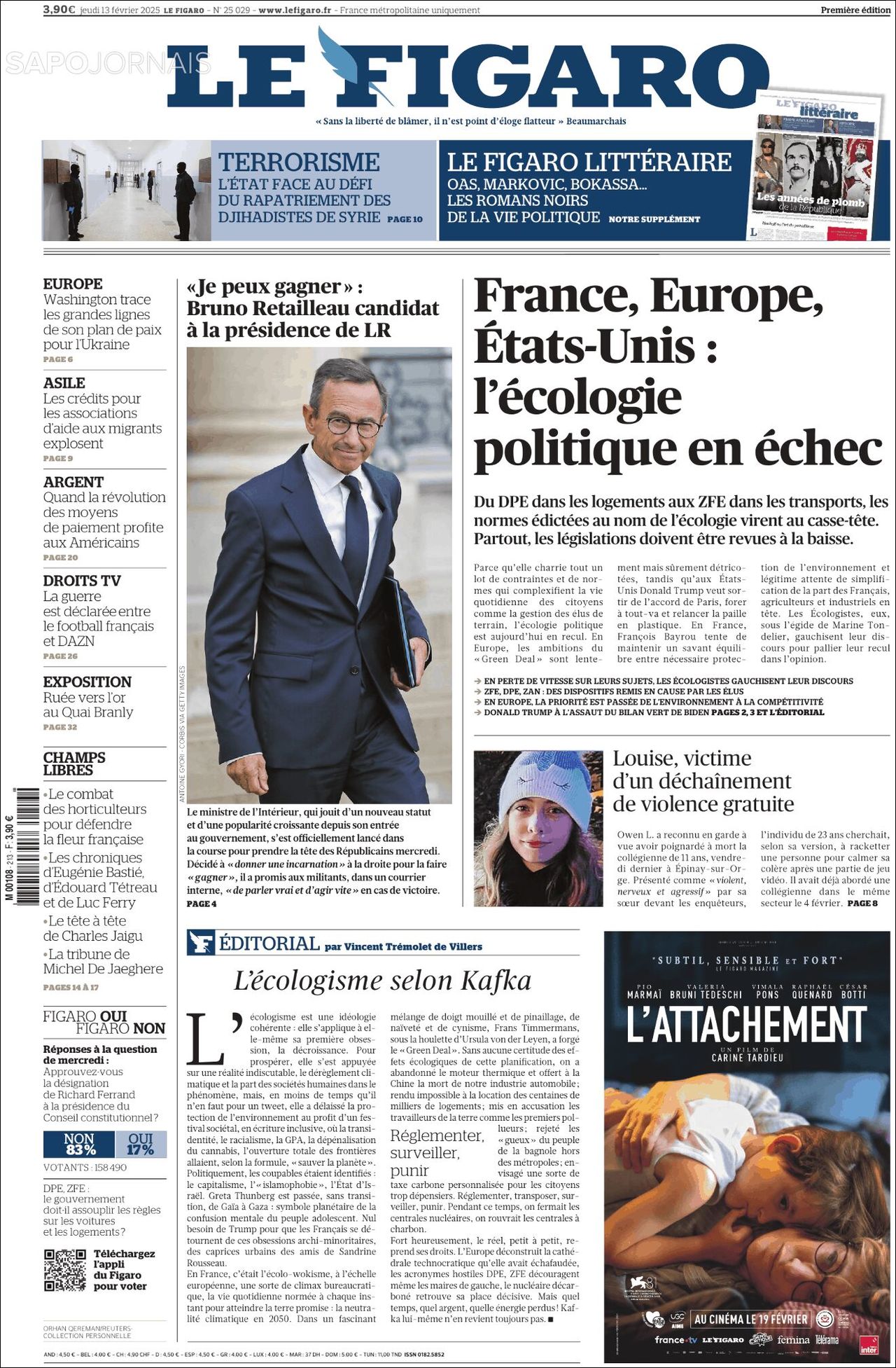 Le Figaro, edición del jueves 13 de febrero de 2025