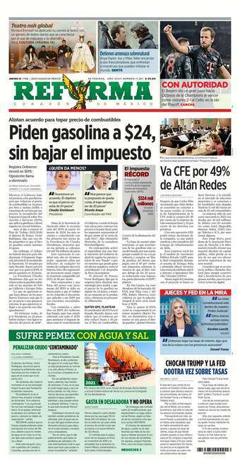 Reforma, edición del jueves 13 de febrero de 2025