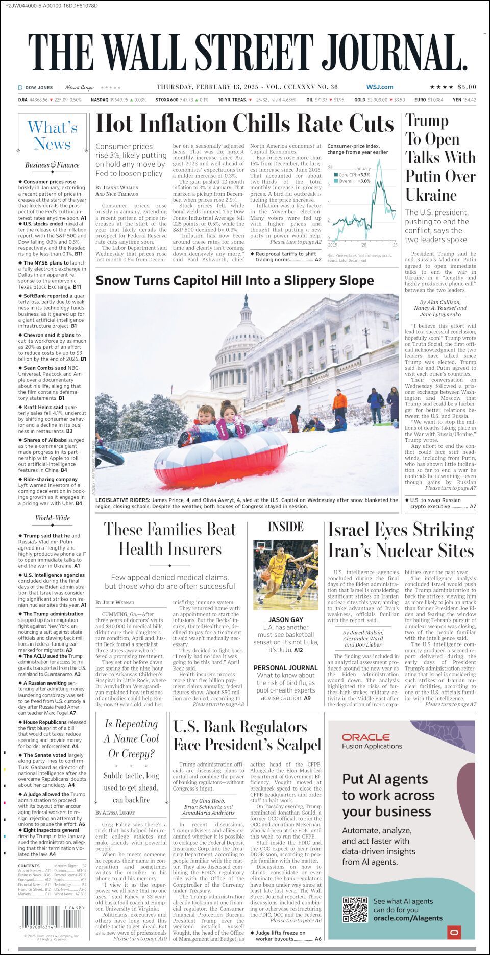 The Wall Street Journal, edición del jueves 13 de febrero de 2025