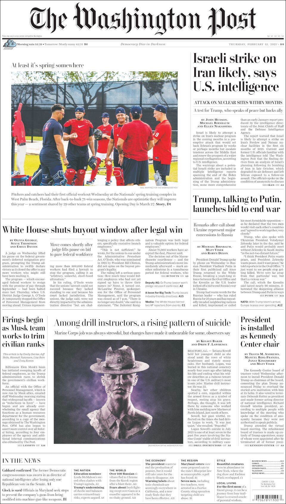 The Washington Post, edición del jueves 13 de febrero de 2025